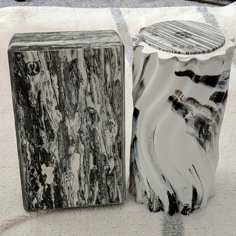 Lululemon Black and White Marble Yoga Block & Roller